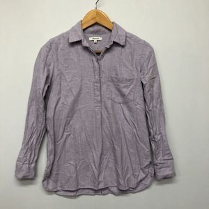 Madewell Women 1/4 Button Popover Top Blouse Shirt Size Extra Small M114 -19